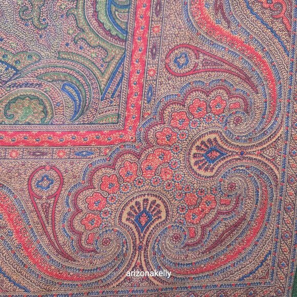 Vintage Ralph Lauren LARGE Wool Square Scarf Shawl Wrap Equestrian Hunting Dogs - Picture 11 of 16